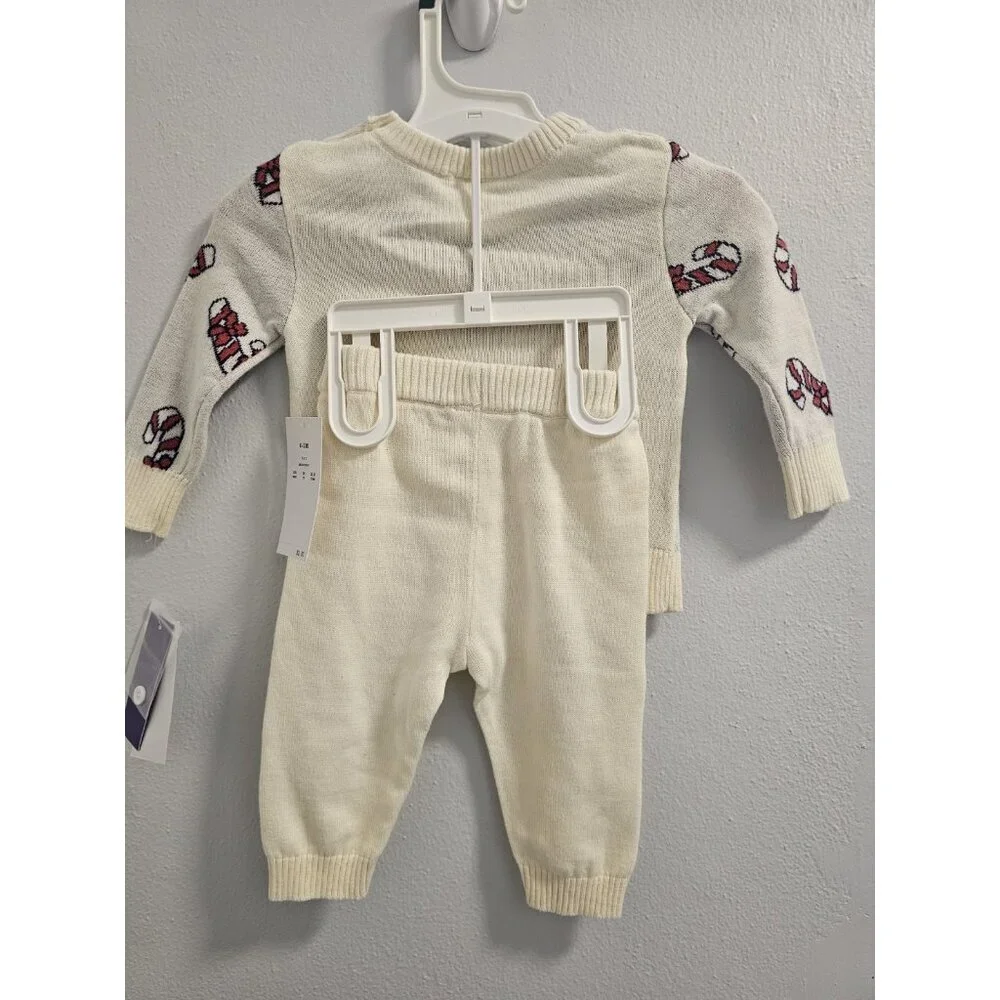 Infant Boys & Girls Off White Bluey Christmas Sweater & Pants Outfit 0-3M NWT